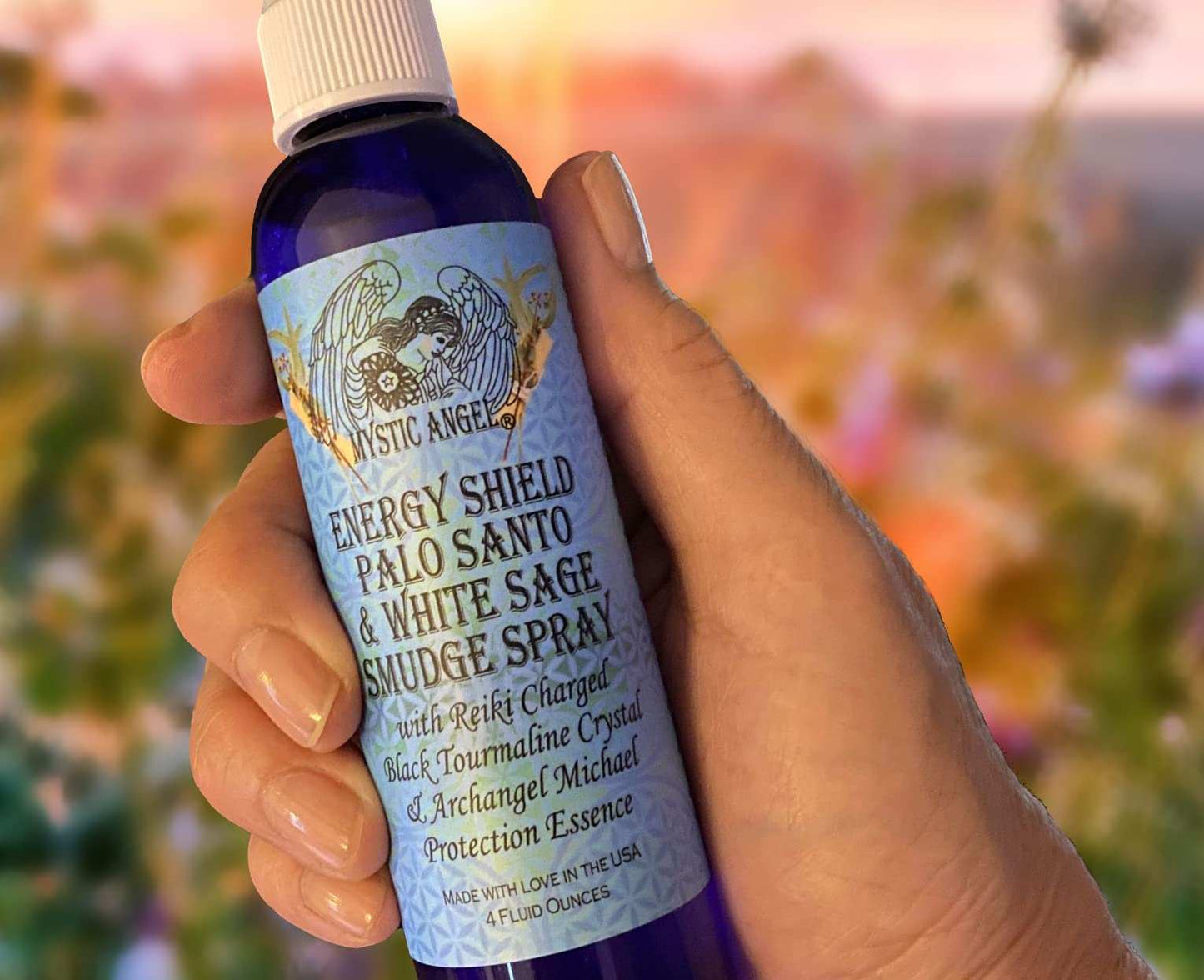 Energy Shield Palo Santo & White Sage Smudge Spray (4 oz.) For Energy Clearing & Protection